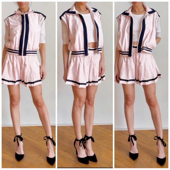 Vintage Lily's of Beverly Hills Pickleball Sport Tennis Zip Vest Pleated Skirt - Picture 7 of 14